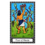 Mystical illustration representing Four of Wands
