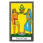 Mystical illustration representing Two of Cups