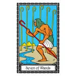 Mystical illustration representing Seven of Wands