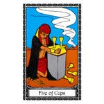 Mystical illustration representing Five of Cups