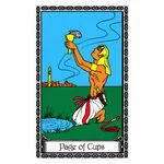 Mystical illustration representing Page of Cups