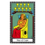 Mystical illustration representing Nine of Cups