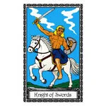 Mystical illustration representing Knight of Swords