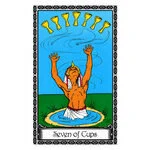 Mystical illustration representing Seven of Cups