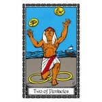 Mystical illustration representing Two of Pentacles
