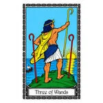 Mystical illustration representing Three of Wands