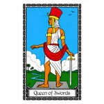 Mystical illustration representing Queen of Swords