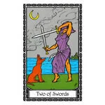 Mystical illustration representing Two of Swords