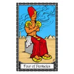 Mystical illustration representing Four of Pentacles