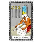 Mystical illustration representing Four of Swords