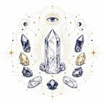 Mystical illustration representing Crystal Reading