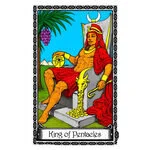 Mystical illustration representing King of Pentacles