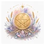 Mystical illustration representing Pentacles