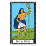 Mystical illustration representing Page of Wands