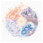 Mystical illustration representing Four Elements