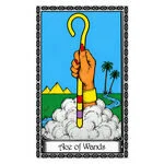 Mystical illustration representing Ace of Wands