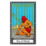 Mystical illustration representing Nine of Wands
