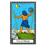 Mystical illustration representing Two of Wands