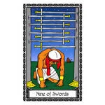 Mystical illustration representing Nine of Swords