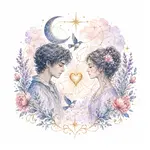 Mystical illustration representing Love Reading